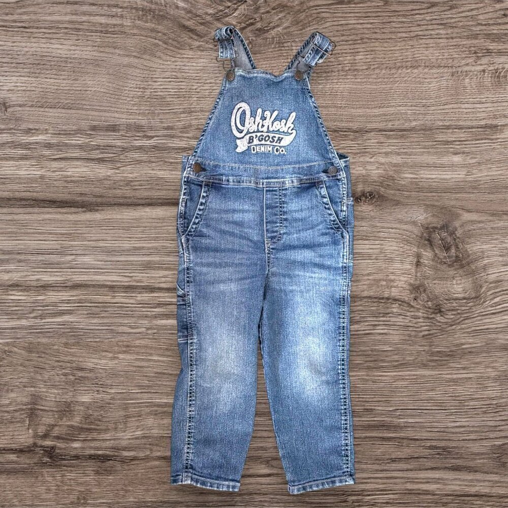 OshKosh B’gosh Denim Co. Logo Overalls Jeans Toddler 4T